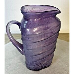 Vintage Consolidated Catalonian Amethyst Purple Glass Pitcher  from 1927-1933